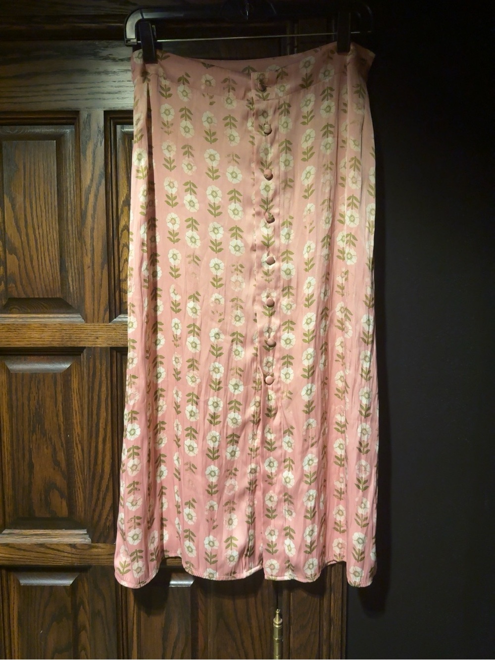 Free People Floral Satin Midi Skirt Size 10